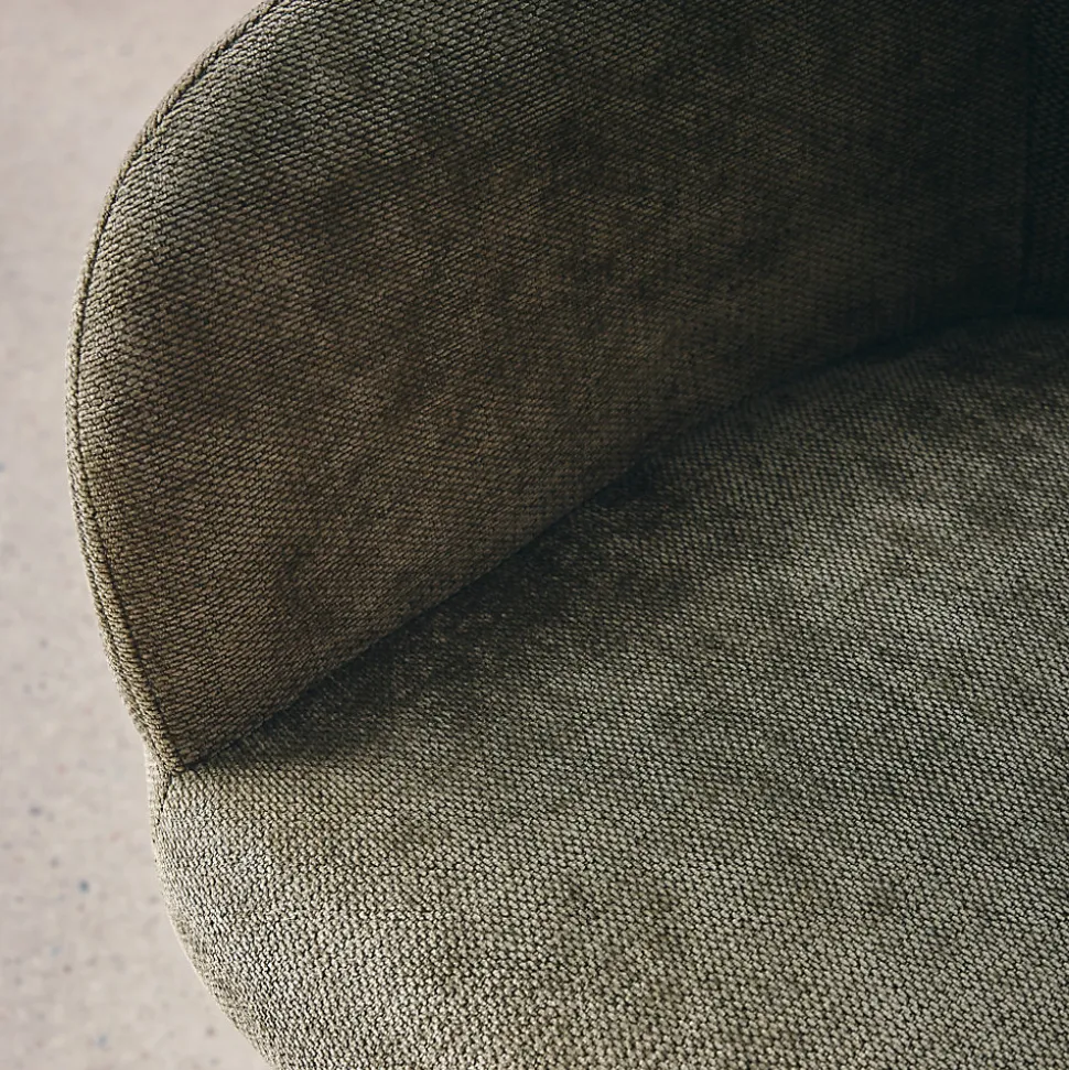 Chaise de bureau à roulettes ajustable métal et tissu kaki - L 57 x P 57 x H 85/94.5cm - Stan