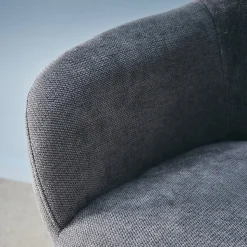 Chaise de bureau à roulettes ajustable métal et tissu gris - L 57 x P 57 x H 85/94.5cm - Stan