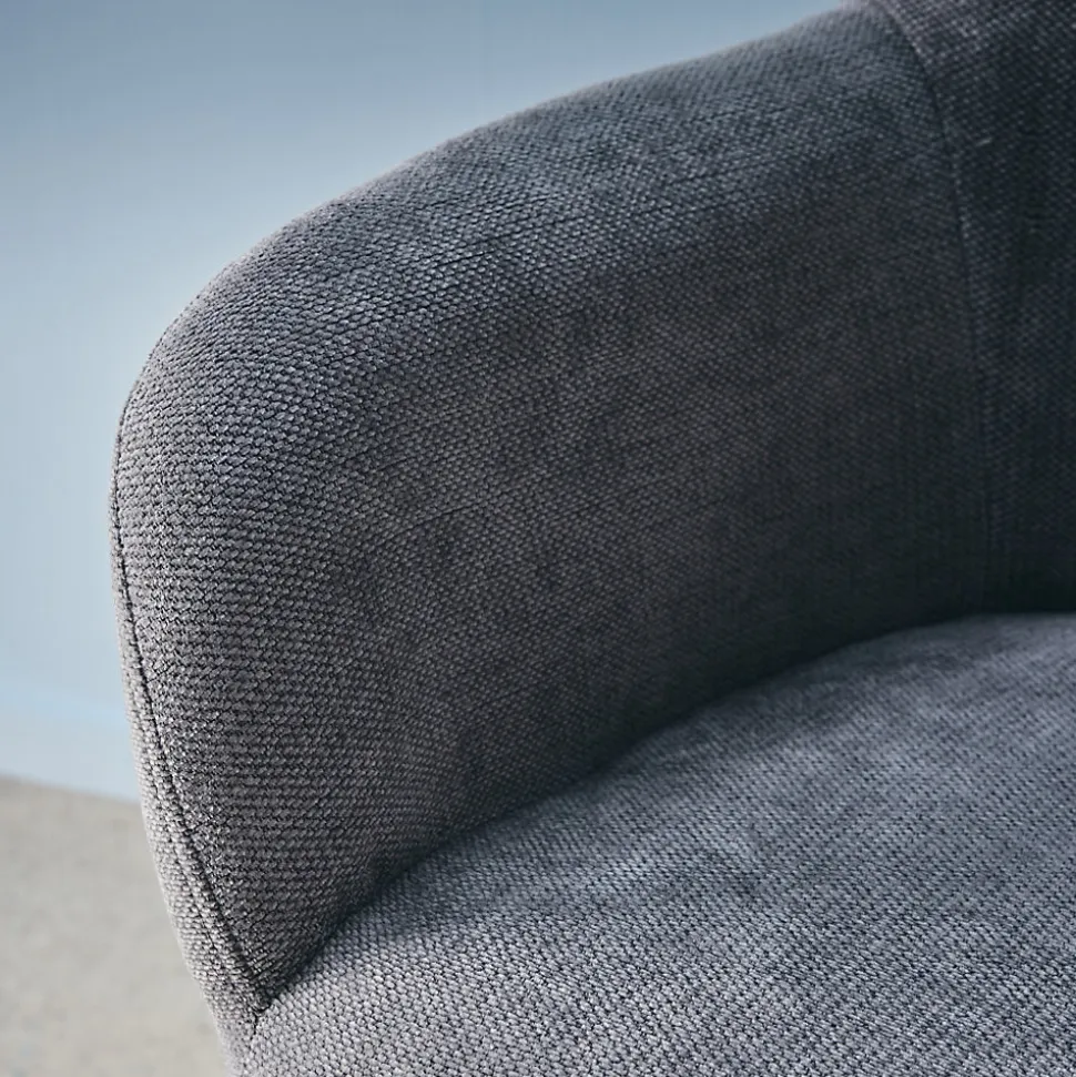 Chaise de bureau à roulettes ajustable métal et tissu gris - L 57 x P 57 x H 85/94.5cm - Stan