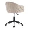Chaise de bureau - Tissu - Beige - Hauteur réglable - TOSILI
