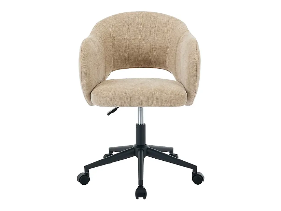 Chaise de bureau - Tissu texturé - Beige - ACACILIO