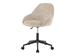 Chaise de bureau - Velours - Beige - Hauteur réglable - NAODY