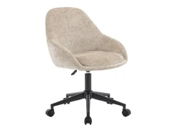Chaise de bureau - Velours - Beige - Hauteur réglable - NAODY