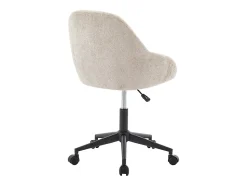 Chaise de bureau - Velours - Beige - Hauteur réglable - NAODY