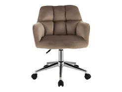 Chaise de bureau - Velours - Beige - Hauteur réglable - PEGA