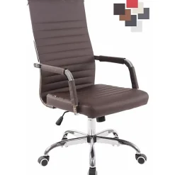Chaise de bureau Amadora CLP Similicuir marron réglable 43-51 cm