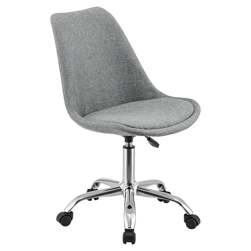 Chaise de Bureau Atherton à Roulettes Réglable en Hauteur Gris Clair en.casa
