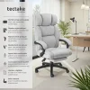 Chaise de bureau avec repose-pieds et revêtement en velours gris