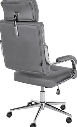 Chaise de bureau Campo similicuir, réglable hauteur, pivotante, charge max 135 kg, avec dossier Gris
