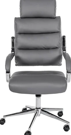 Chaise de bureau Campo similicuir, réglable hauteur, pivotante, charge max 135 kg, avec dossier Gris