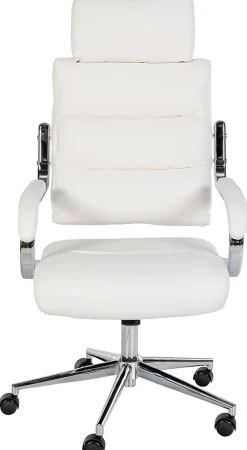 Chaise de bureau Campo similicuir, réglable hauteur, pivotante, charge max 135 kg, avec dossier Blanc