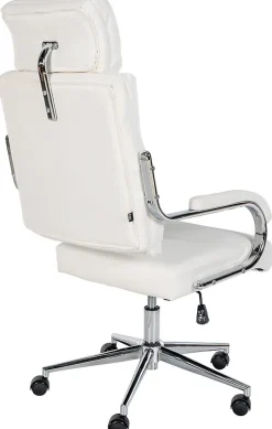Chaise de bureau Campo similicuir, réglable hauteur, pivotante, charge max 135 kg, avec dossier Blanc