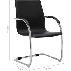 Chaise de bureau cantilever Noir Similicuir vidaXL