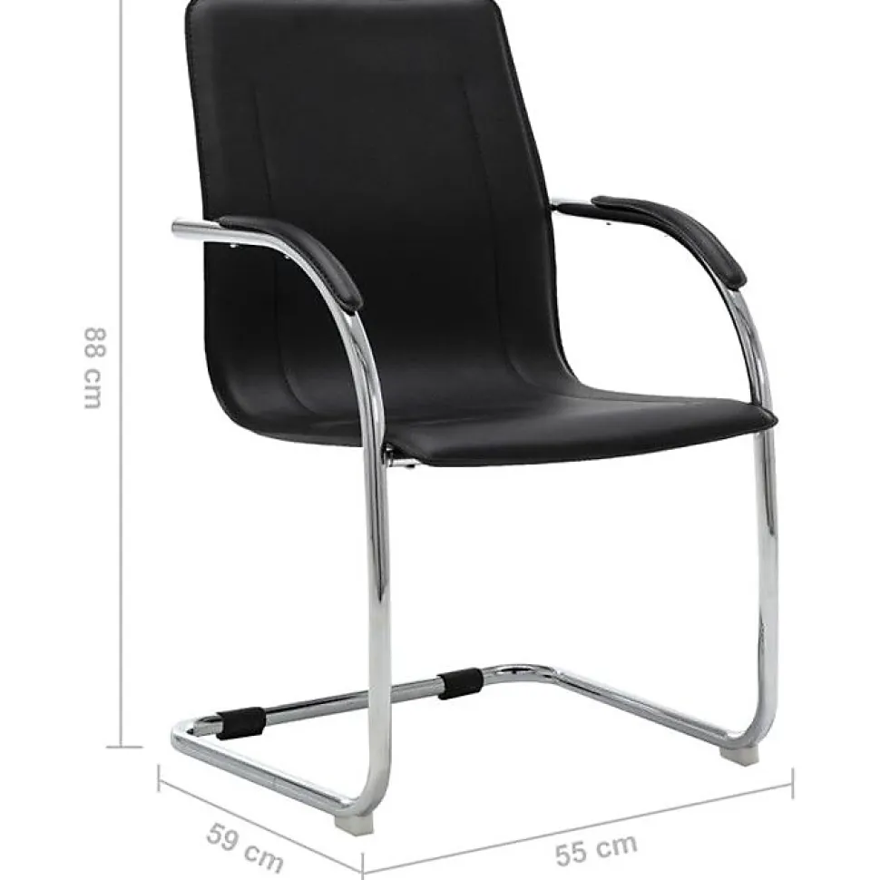 Chaise de bureau cantilever Noir Similicuir vidaXL