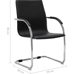 Chaise de bureau cantilever Noir Similicuir vidaXL