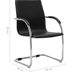 Chaise de bureau cantilever Noir Similicuir vidaXL