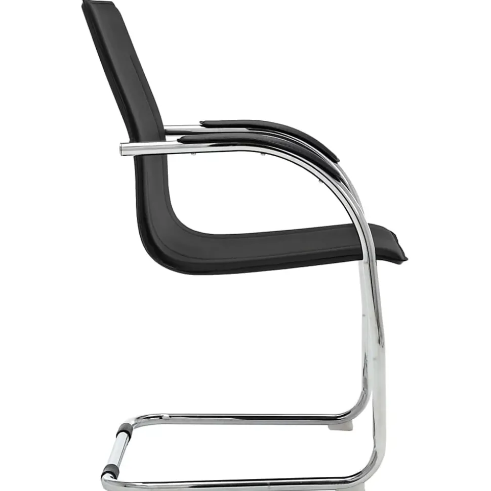 Chaise de bureau cantilever Noir Similicuir vidaXL