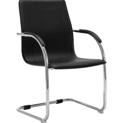 Chaise de bureau cantilever Noir Similicuir vidaXL