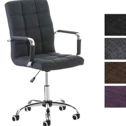 Chaise de bureau CLP Deli V2 tissu gris réglable en hauteur