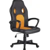 Chaise de bureau CLP Elbing similicuir jaune noir réglable