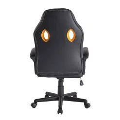 Chaise de bureau CLP Elbing similicuir jaune noir réglable