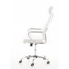 Chaise de bureau CLP Rako similicuir blanc chromé réglable