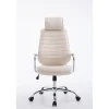 Chaise de bureau CLP RAKO tissu beige réglable 5 roulettes