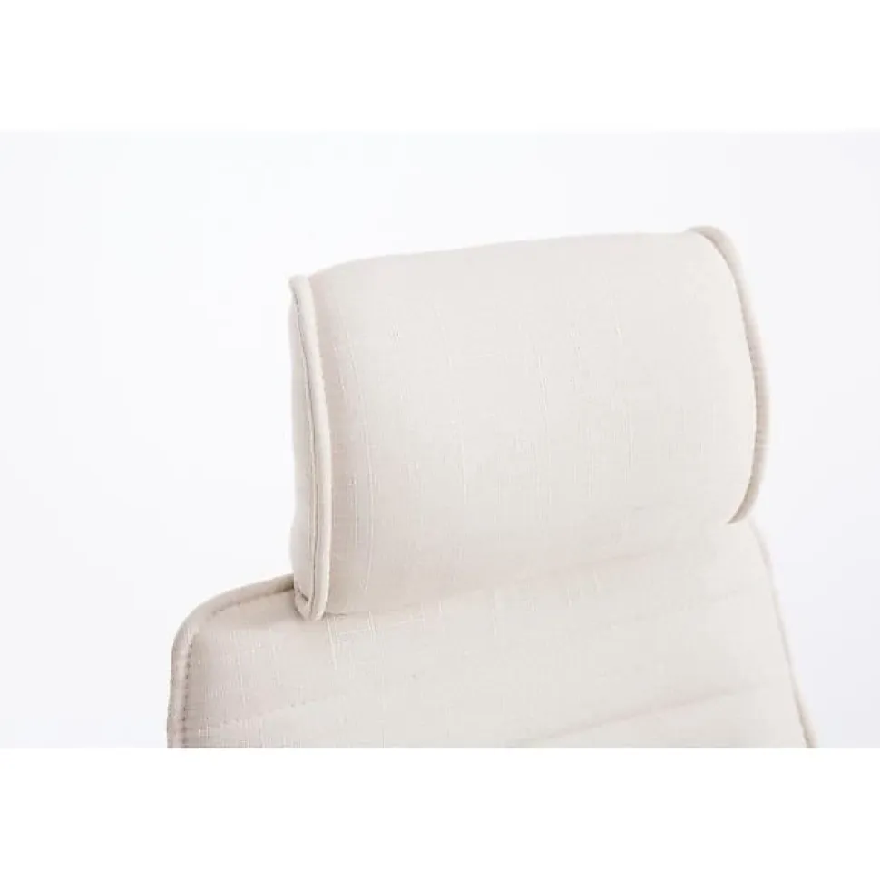 Chaise de bureau CLP RAKO tissu beige réglable 5 roulettes