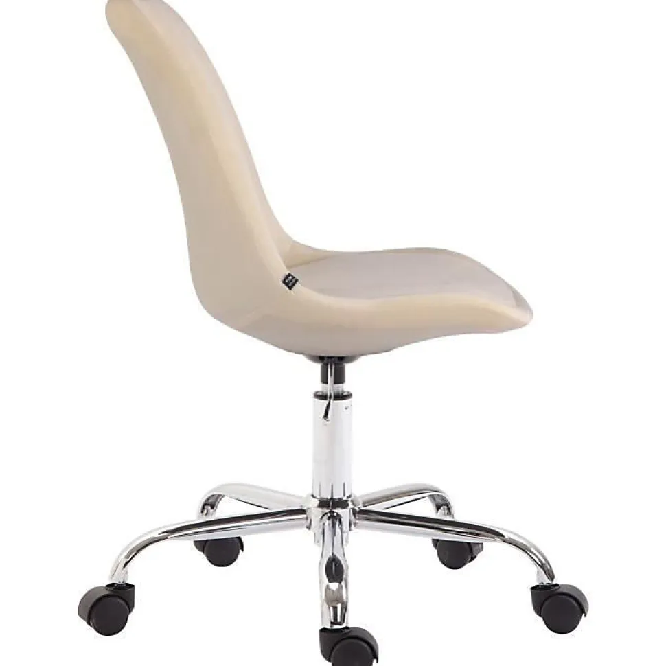 Chaise de bureau CLP Toulouse velours beige réglable