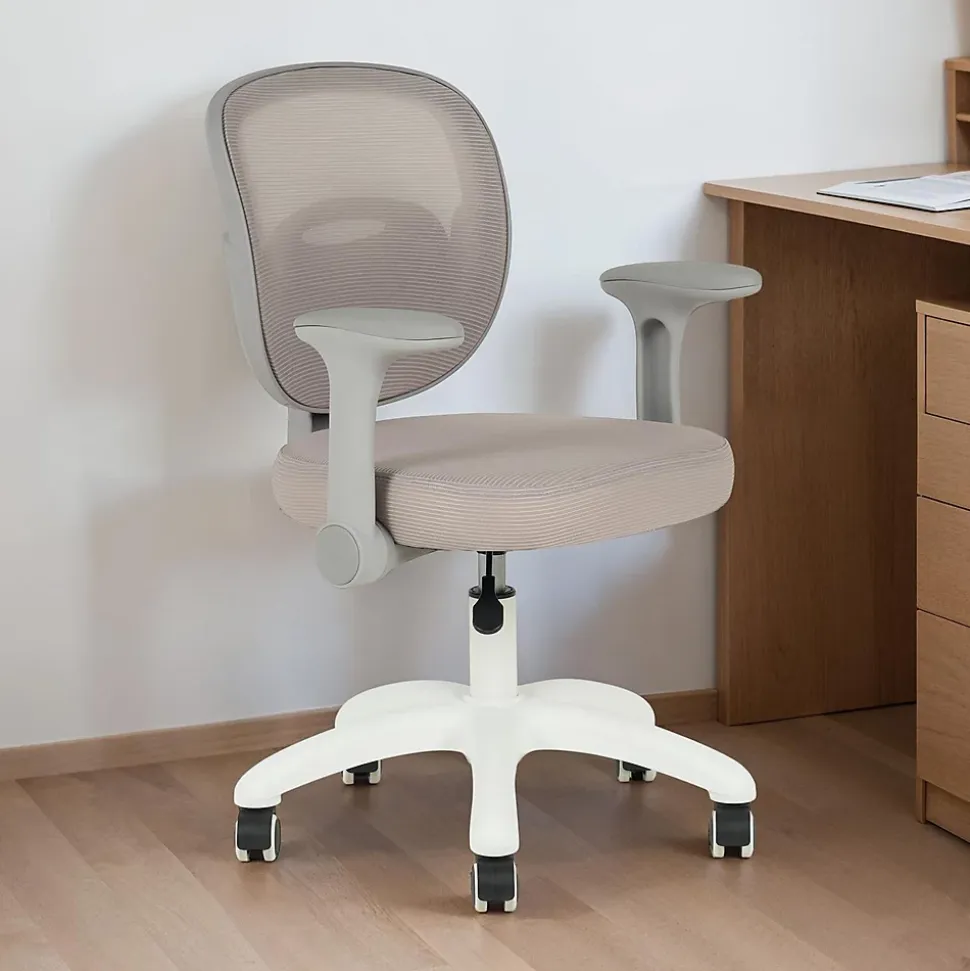 Chaise de bureau enfant AMELIA réglable en tissu mesh - Gris