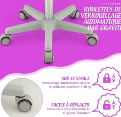 Chaise de Bureau Enfant Chaise étude avec Dossier Ergonomique et Siège Hauteur Réglable Violet