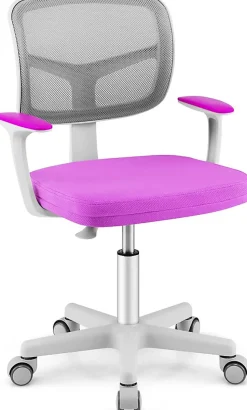 Chaise de Bureau Enfant Chaise étude avec Dossier Ergonomique et Siège Hauteur Réglable Violet