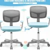 Chaise de Bureau Enfant Chaise étude avec Dossier Ergonomique et Siège Hauteur Réglable Capacité de Charge Max 150 Kg Bleu