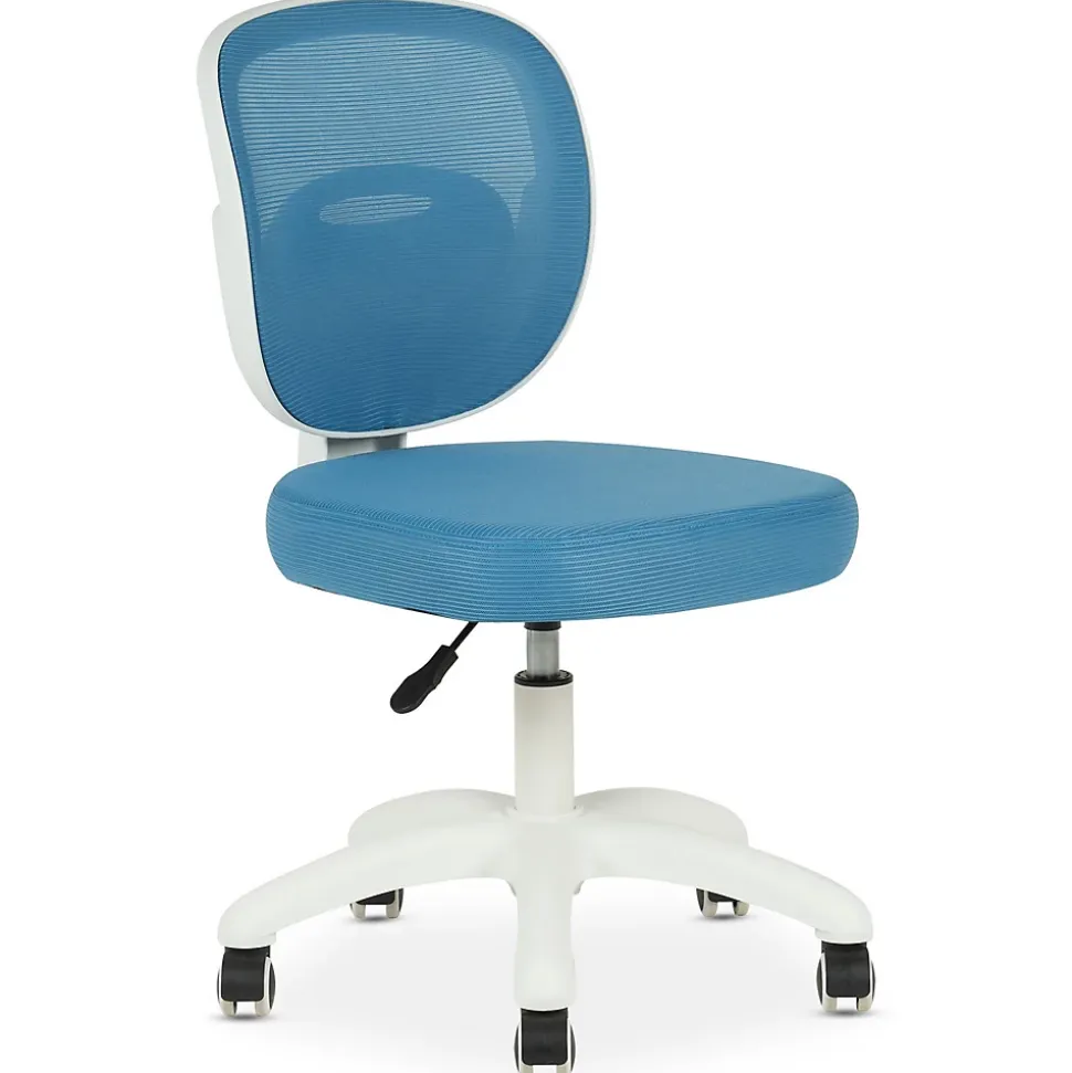 Chaise de bureau enfant MAYLA réglable en tissu mesh - Bleu