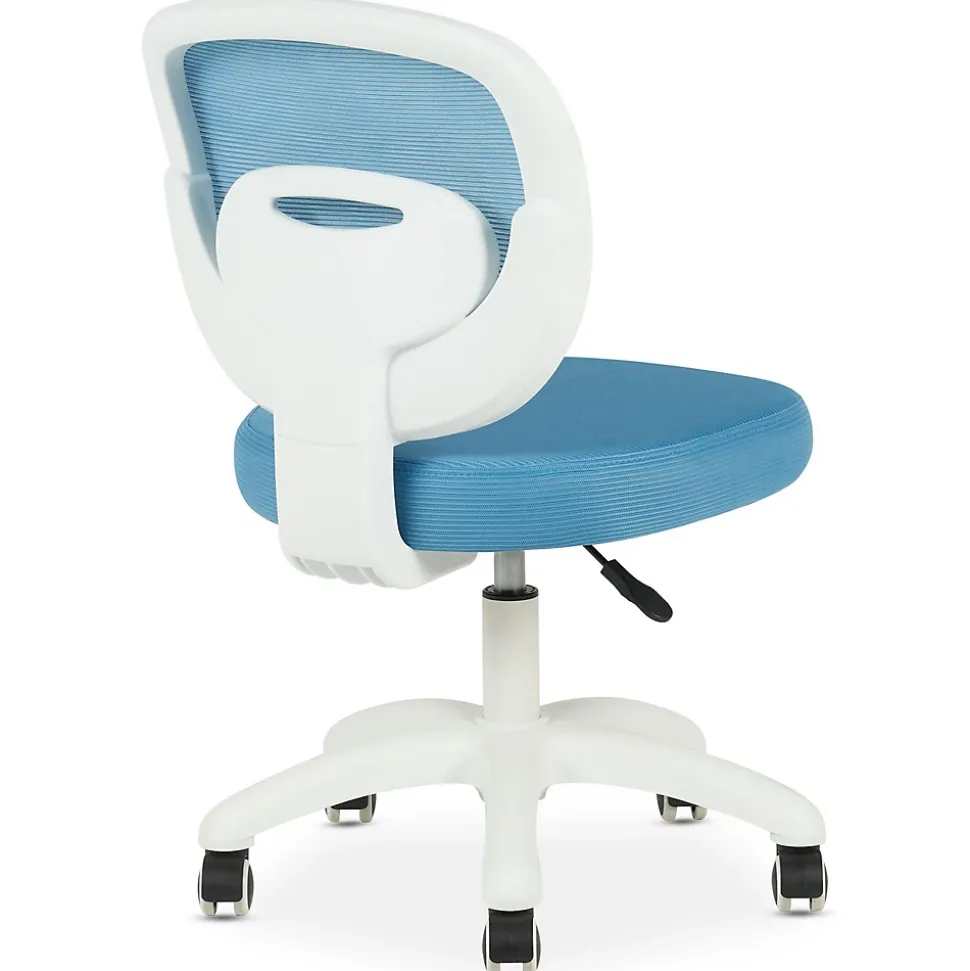 Chaise de bureau enfant MAYLA réglable en tissu mesh - Bleu