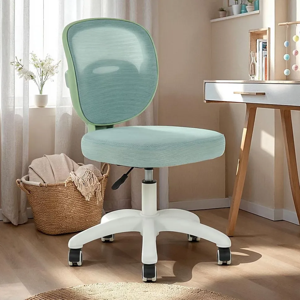 Chaise de bureau enfant MAYLA réglable en tissu mesh - Vert
