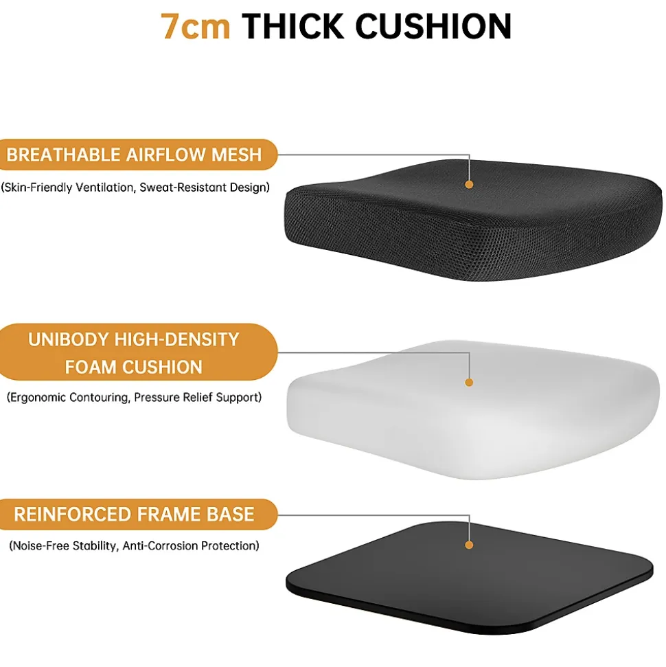 Chaise de Bureau Ergonomique avec Support Lombaire, Accoudoirs et Appuie-tête Réglables
