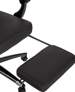 Chaise de bureau ergonomique Gander, appuie-tête réglable, repose-pieds, soutien lombaire, bascule à 135. Noir