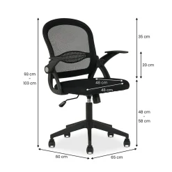 Chaise de bureau ergonomique EREN réglable en tissu mesh - Noir