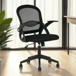 Chaise de bureau ergonomique EREN réglable en tissu mesh - Noir