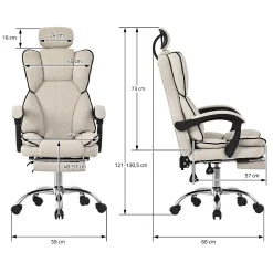 Chaise de bureau ergonomique réglable en hauteur fauteuil de direction pivotant