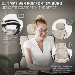 Chaise de bureau ergonomique réglable en hauteur fauteuil de direction pivotant