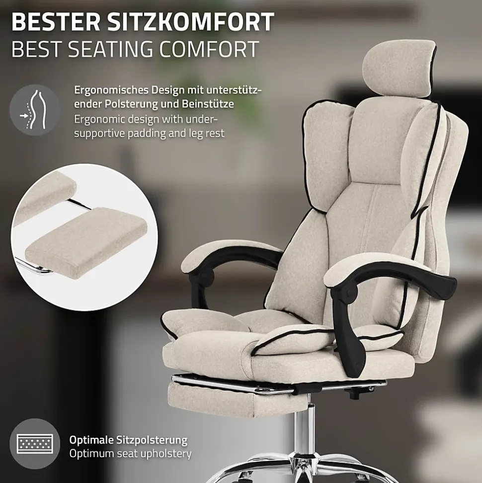 Chaise de bureau ergonomique réglable en hauteur fauteuil de direction pivotant