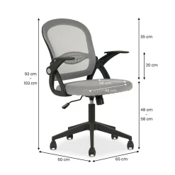 Chaise de bureau ergonomique EREN réglable en tissu mesh - Gris