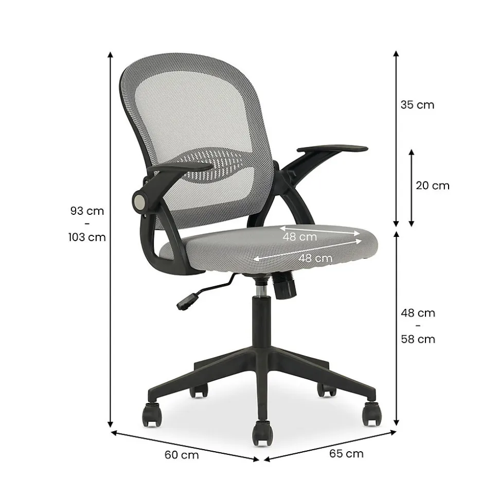 Chaise de bureau ergonomique EREN réglable en tissu mesh - Gris