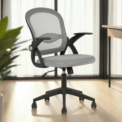 Chaise de bureau ergonomique EREN réglable en tissu mesh - Gris