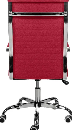 Chaise de bureau ergonomique Amadora, réglable en hauteur, pivotante 360 degrés, similicuir ou tissu. Rouge/Tissu