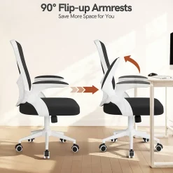 Chaise de Bureau Ergonomique, Hauteur Ajustable & Dossier de Rangement