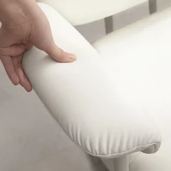 Chaise de Bureau Ergonomique - Inclinable avec Repose-Pieds et Dossier Haut, Pivotante et Réglable en Hauteur, PU Blanc
