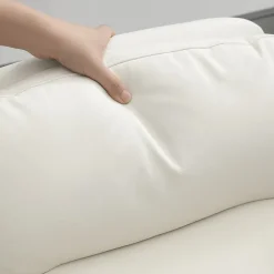 Chaise de Bureau Ergonomique - Inclinable avec Repose-Pieds et Dossier Haut, Pivotante et Réglable en Hauteur, PU Blanc